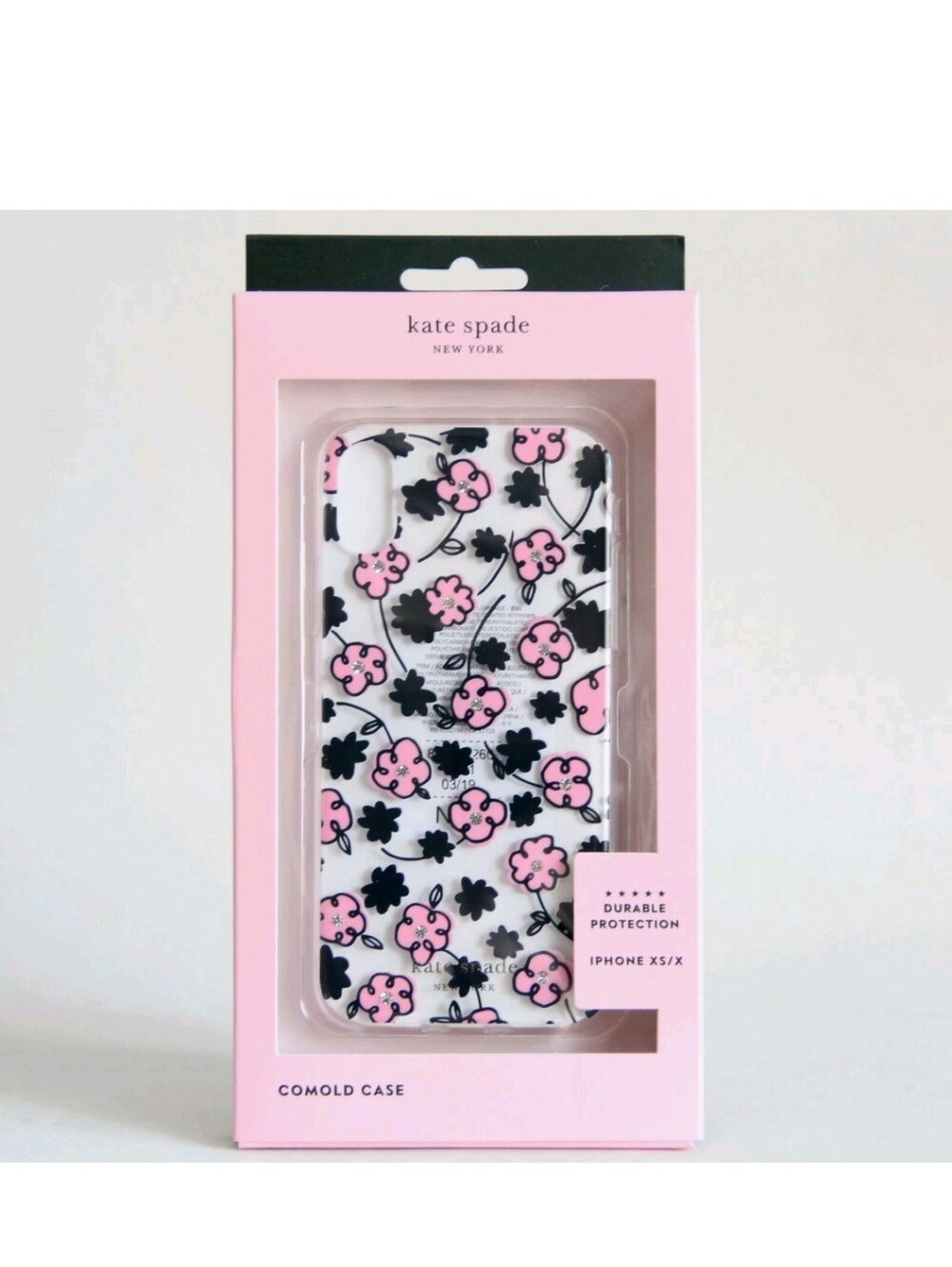 kate spade Pink & Black Floral iPhone XS/X Case